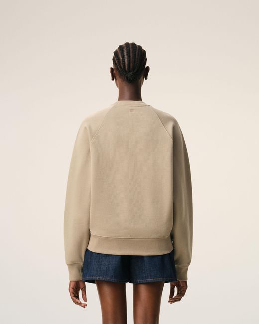 AMI Natural Cotton Embossed Ami De Coeur Sweatshirt