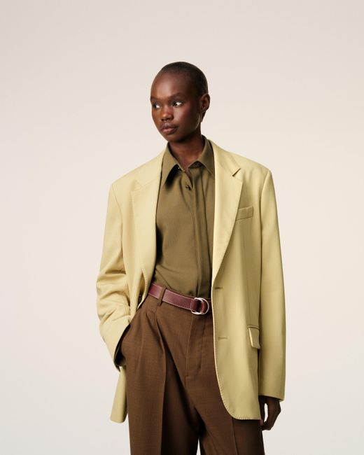 AMI Natural Wool Loose Single Breasted Jacket