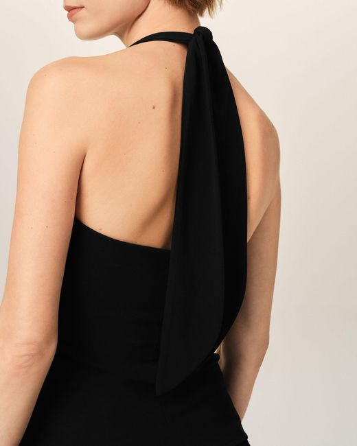 AMI Black Backless Jersey Top