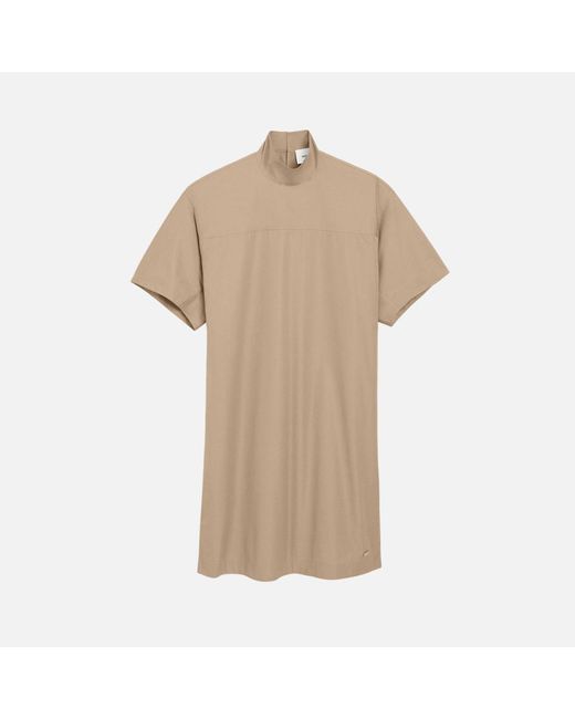 AMI Natural Cotton Stand Up Collar Buttoned Dress