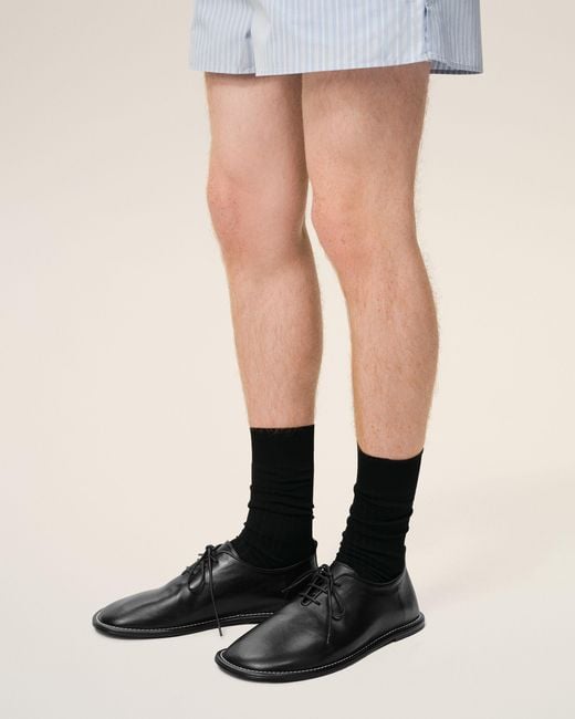 AMI Natural Cow Leather Midi Derbies Shoes