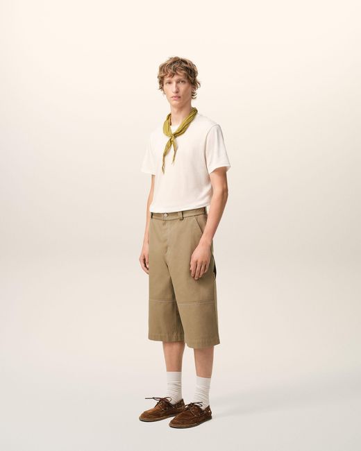 AMI Natural Cotton Worker Bermuda Shorts for men