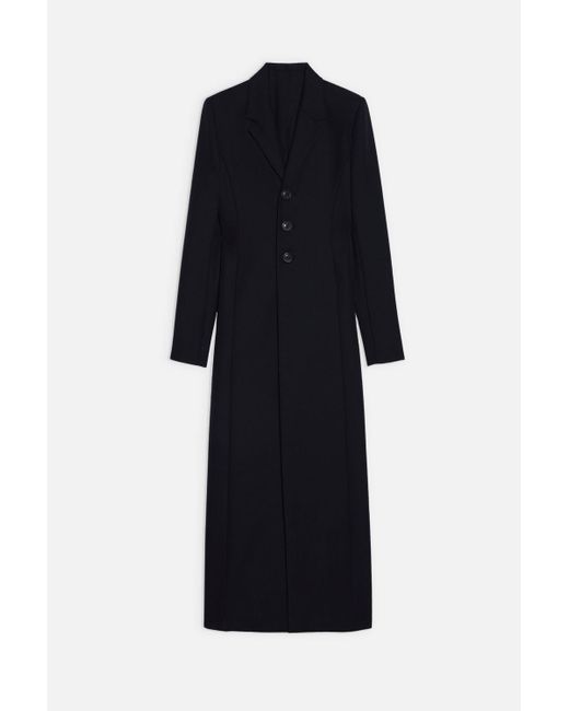 Ami Paris Long Fitted Coat in Black | Lyst