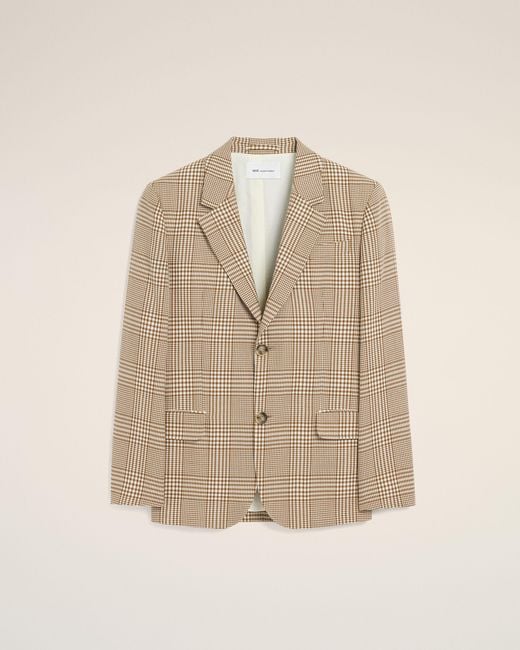 AMI Natural Wool Prince Of Wales Straight Jacket for men