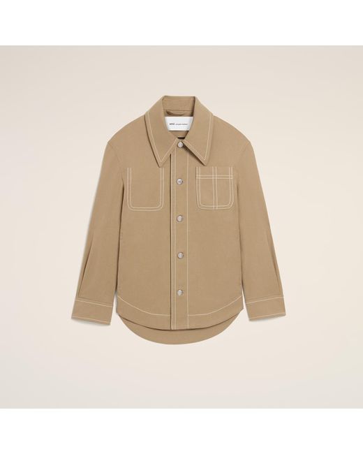 AMI Natural Cotton Worker Buttoned Jacket