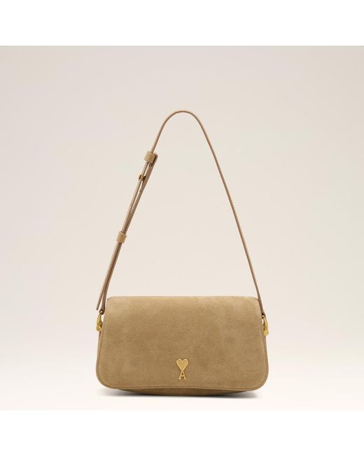 AMI Natural Cow Leather Shoulder Paris Paris Bag