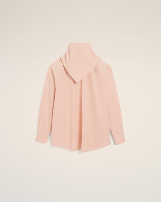 AMI Pink Cotton Long Sleeves Bandana Blouse
