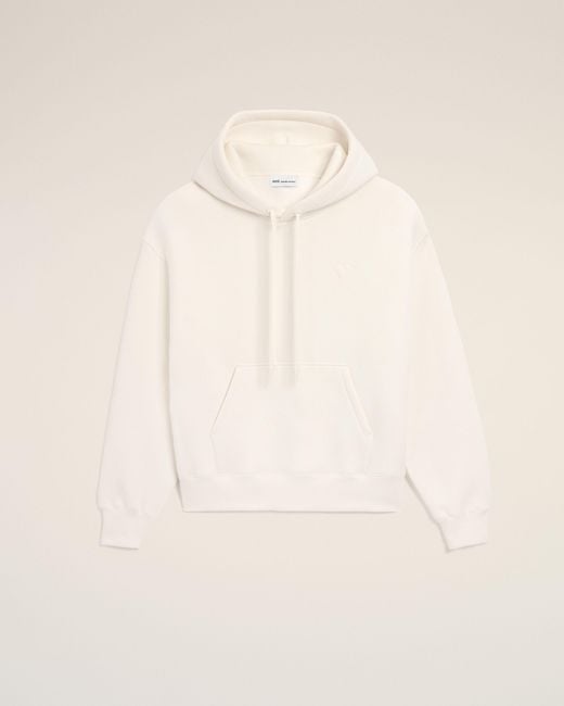 AMI Natural Cotton Embossed Ami De Coeur Hoodie