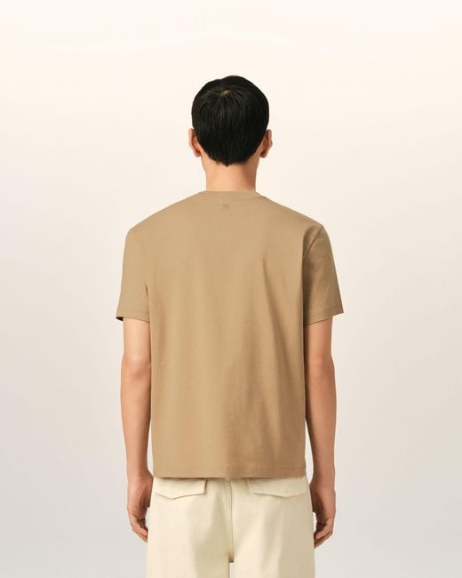 AMI Natural Cotton T-Shirt With Ami De Coeur for men