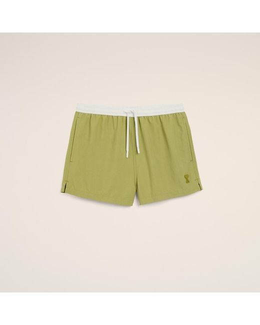 AMI Green Nylon Short Swimsuit for men