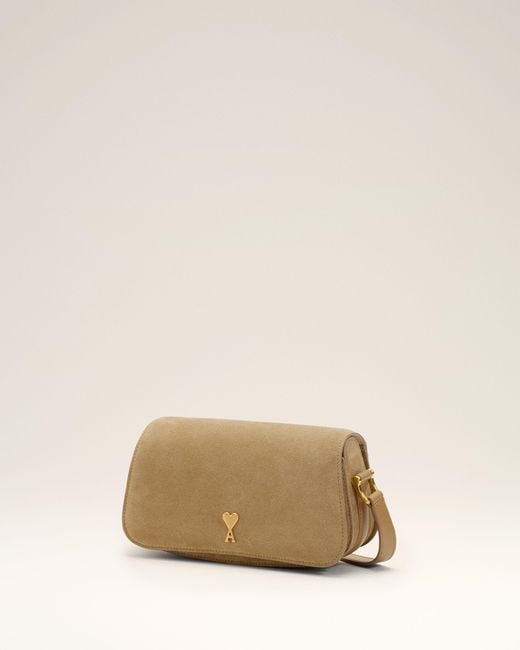 AMI Natural Cow Leather Shoulder Paris Paris Bag