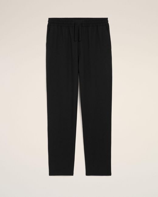 AMI Black New Wool Elasticated Waist Trousers for men