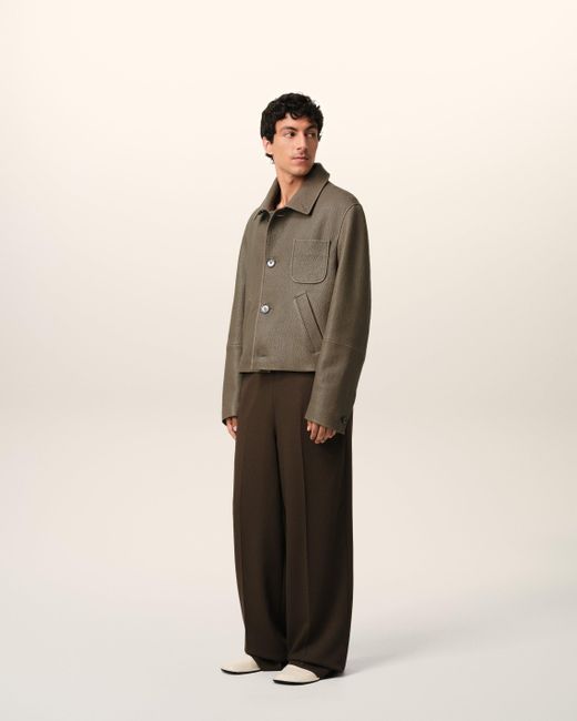 AMI Natural Lederjacke Mit Knöpfen