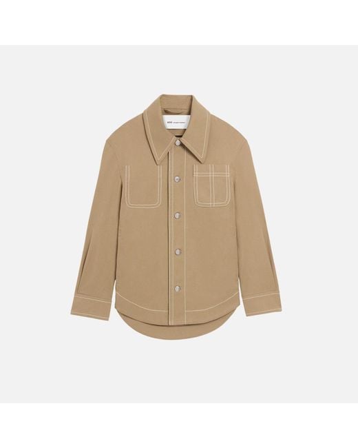 AMI Natural Cotton Worker Buttoned Jacket