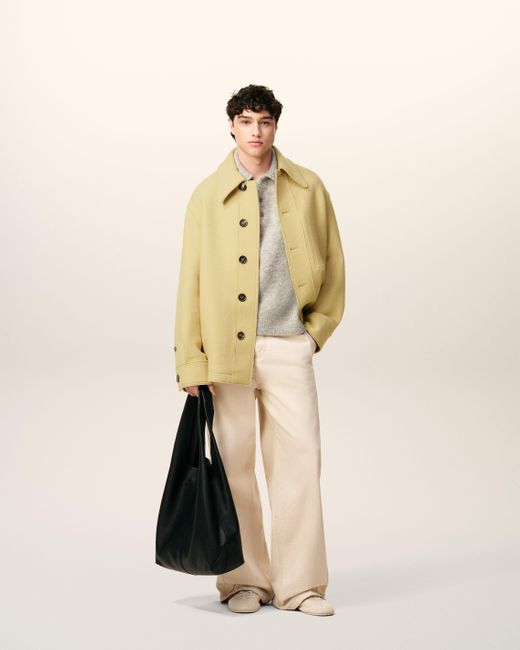 AMI Natural Wool Buttoned Jacket