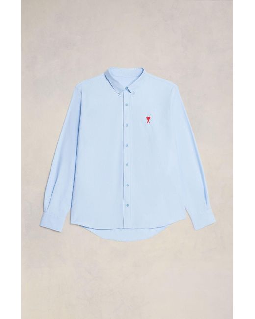 AMI Blue Button Down Ami De Coeur Shirt for men