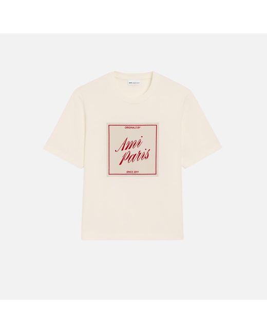 AMI Natural Cotton Heritage Print T-Shirt