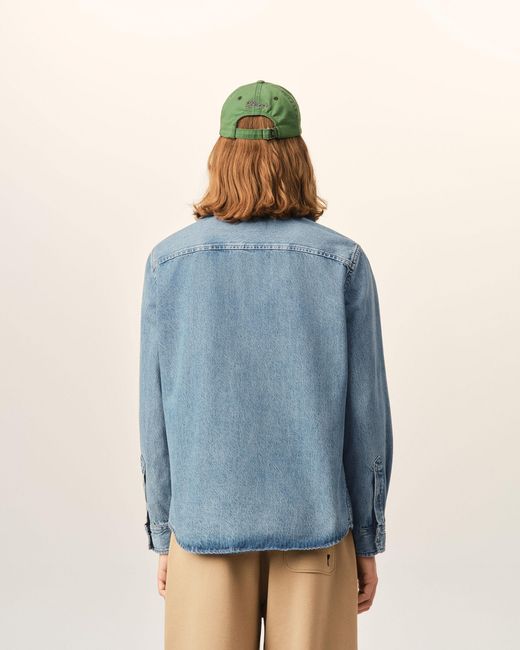 AMI Blue Denim Cotton Ami De Coeur Shirt