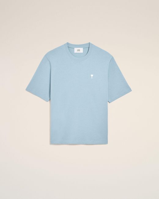 AMI Blue Cotton Ami De Coeur T-Shirt
