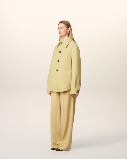 AMI Natural Wool Buttoned Jacket