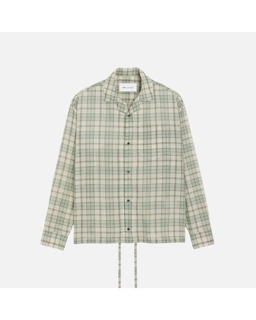 AMI Natural Boxy Cotton Checkered Shirt for men