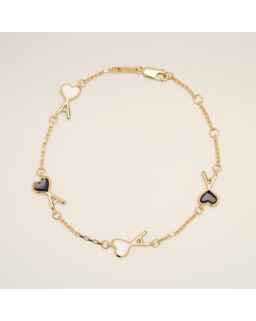 AMI Natural Brass Bracelet With Hammered Ami De Coeur