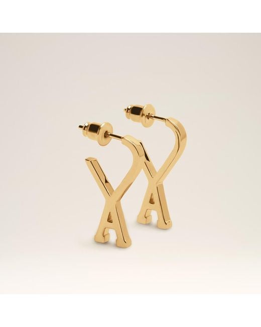 AMI Natural Brass Small Hoops With Ami De Coeur