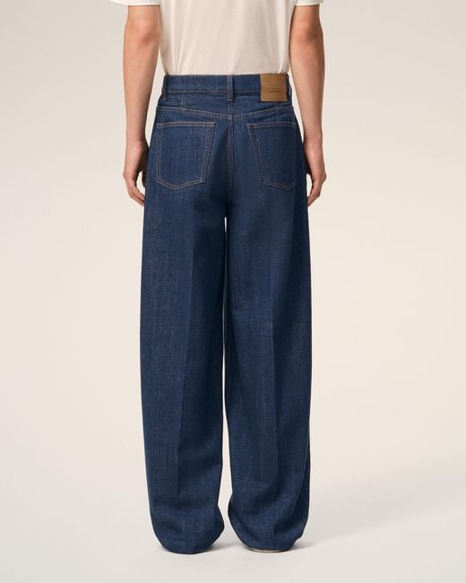 AMI Blue Cotton Balloon Fit Jeans for men