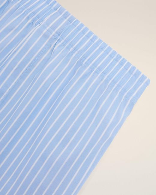 AMI Blue Cotton Stripes Short for men