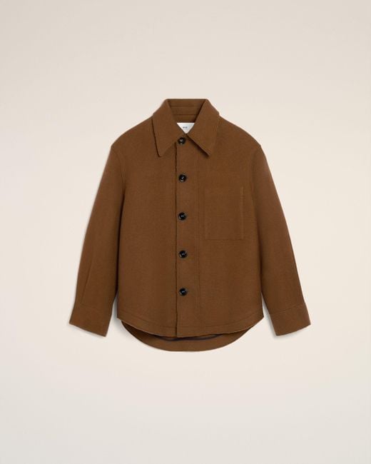 AMI Brown Wool Buttoned Jacket