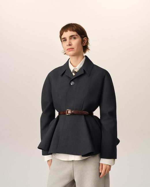 AMI Black Peplum Wool Jacket