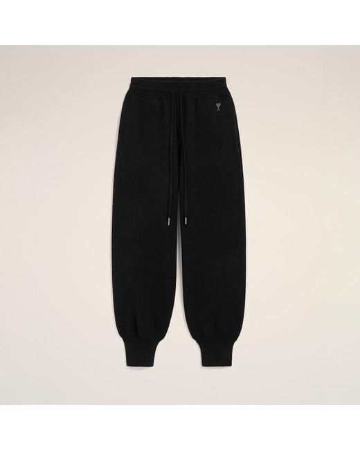 AMI Black Wool Track Pants