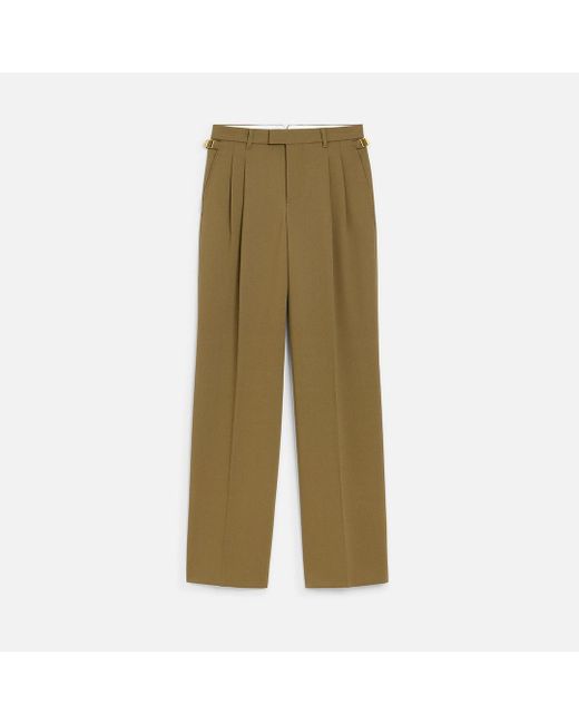 AMI Green Wool Tabs Wide Trousers
