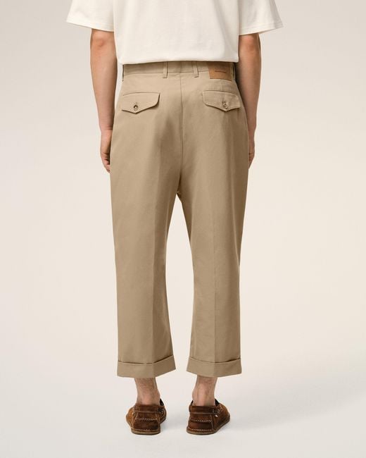 AMI Natural Cotton Carrot Oversized Trousers for men