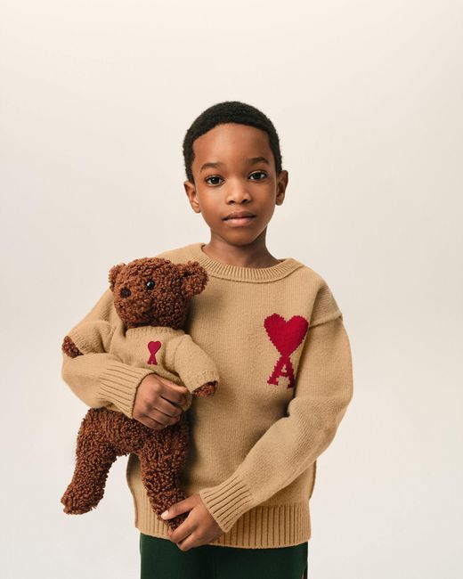 AMI Natural Wool Ami De Coeur Crewneck Sweater