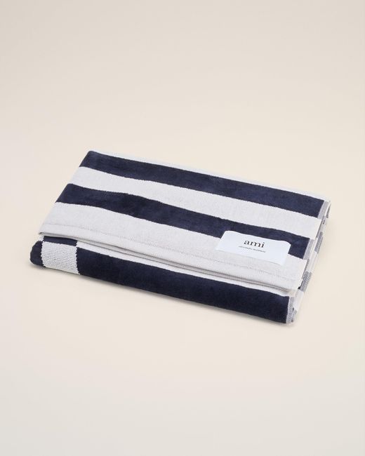 AMI Blue Cotton Ami De Coeur Beach Towel