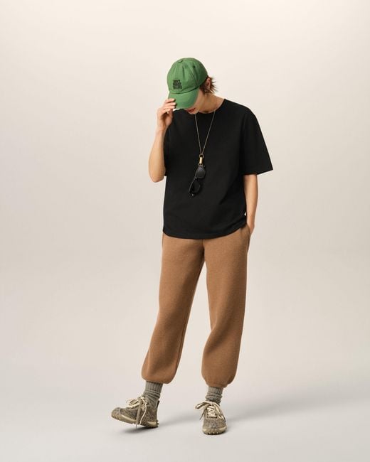 AMI Black Cotton T-Shirt With Embossed Ami De Coeur