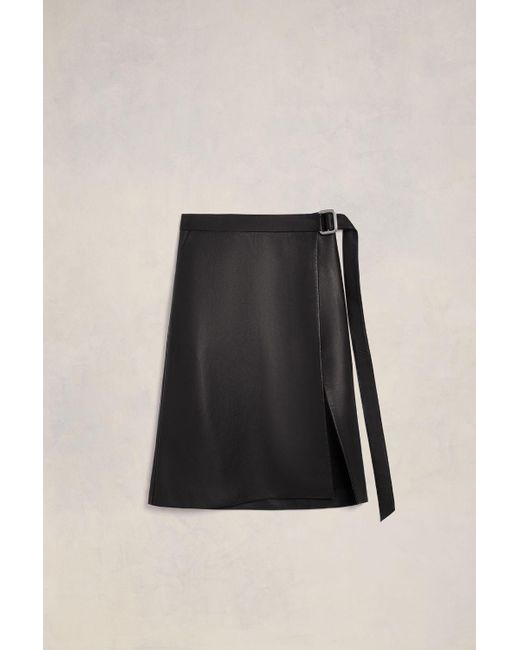AMI Black Wrap Skirt