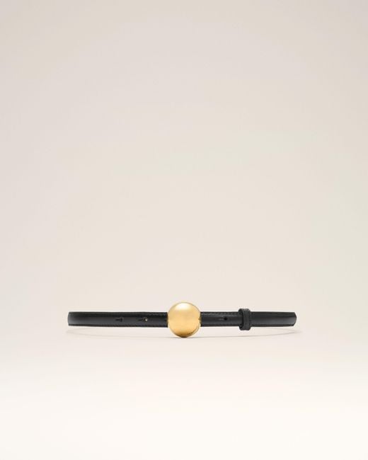 AMI Natural Cowhide Leather Thin Belt