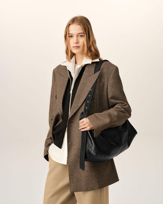 AMI Natural Small Taurillon Leather Etienne Crossbody Bag
