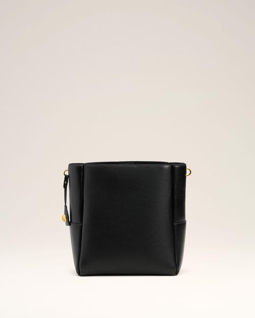 AMI Black Smooth Leather Carrousel Bucket Bag