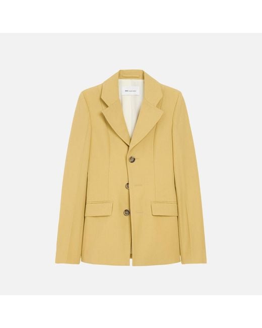 AMI Metallic New Wool Single Breasted Fitted Jacket