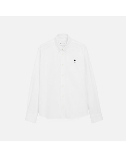 AMI Natural Cotton Shirt With Ami De Coeur for men