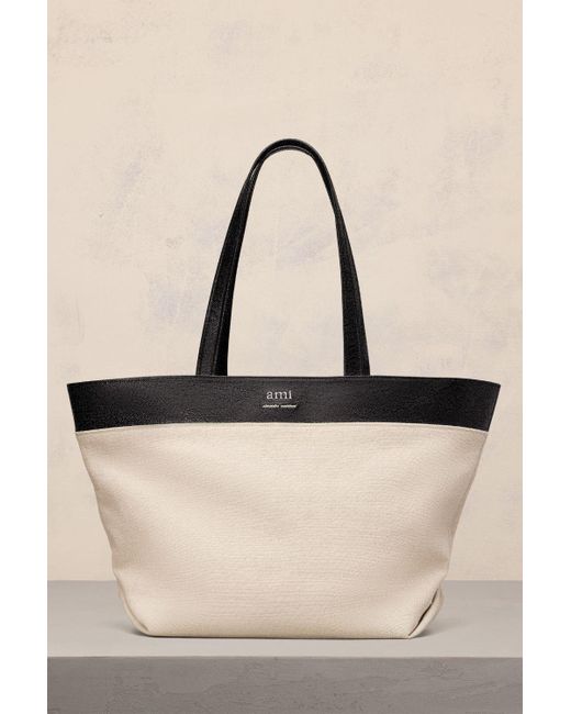 AMI Natural East West Ami Shopping Bag for men