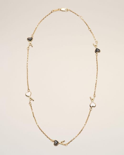 AMI Natural Brass Necklace With Hammered Ami De Coeur