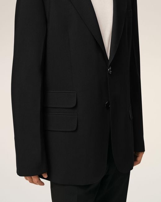 AMI Black New Wool Straight Single Breasted Jacket for men