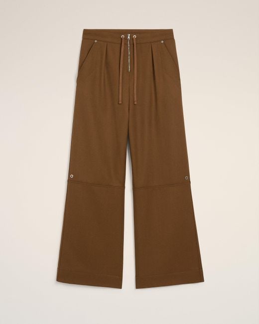 AMI Brown Wool Zipped Trousers for men