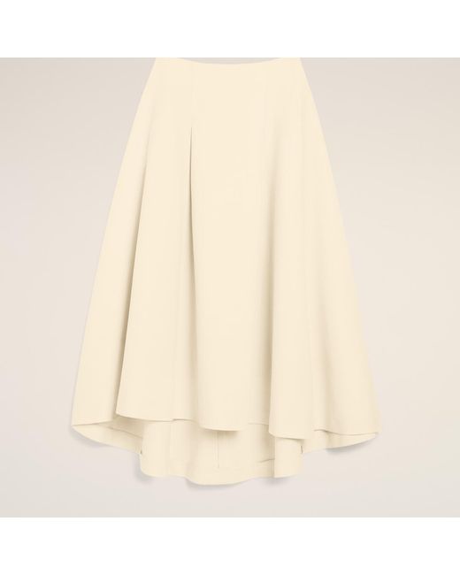 AMI Natural A-Line Cotton And Linen Skirt