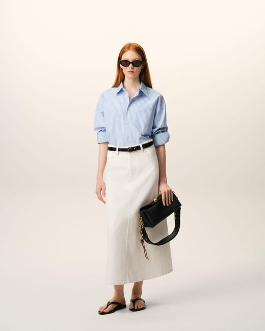 AMI Natural Denim Long Skirt