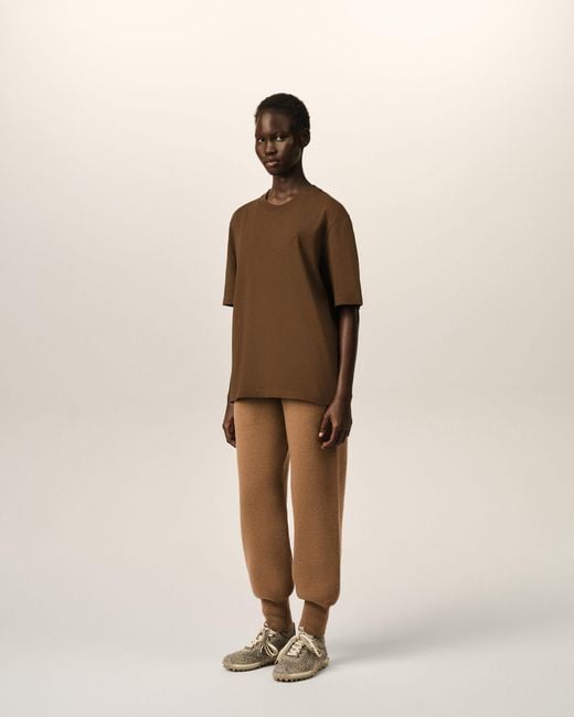 AMI Brown Cotton T-Shirt With Embossed Ami De Coeur